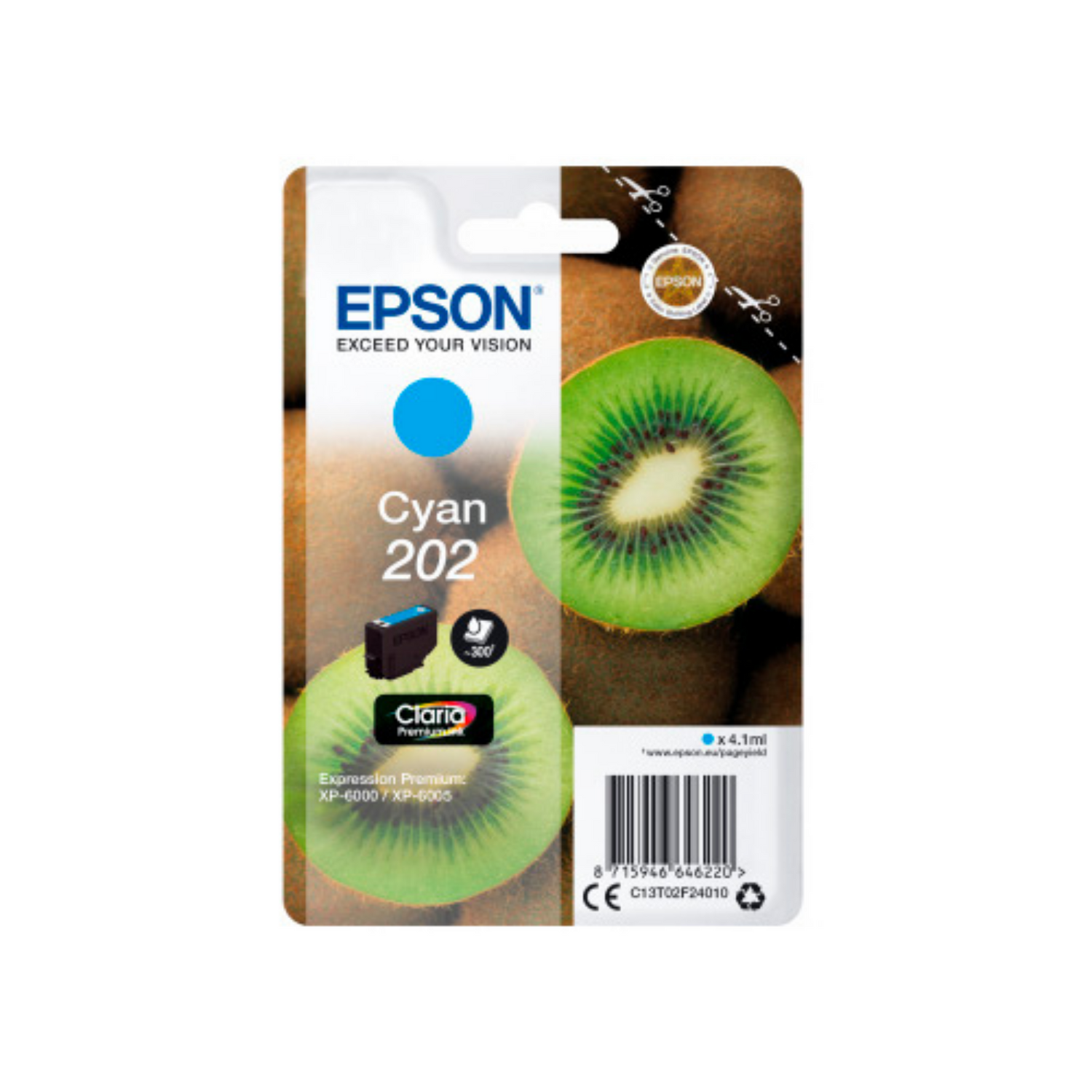 Epson 202 Cyan - Cartouche d'encre d'origine