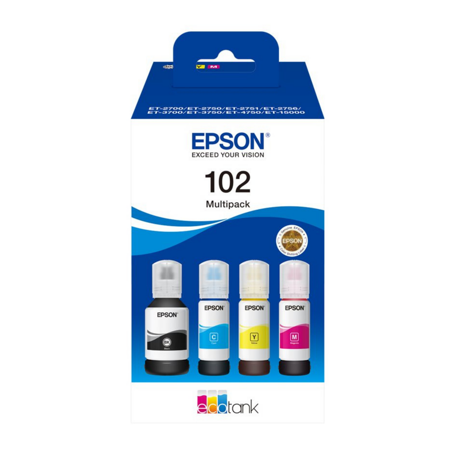 Epson 102 Pack Noir + Couleur - Bouteille d'encre d'origine