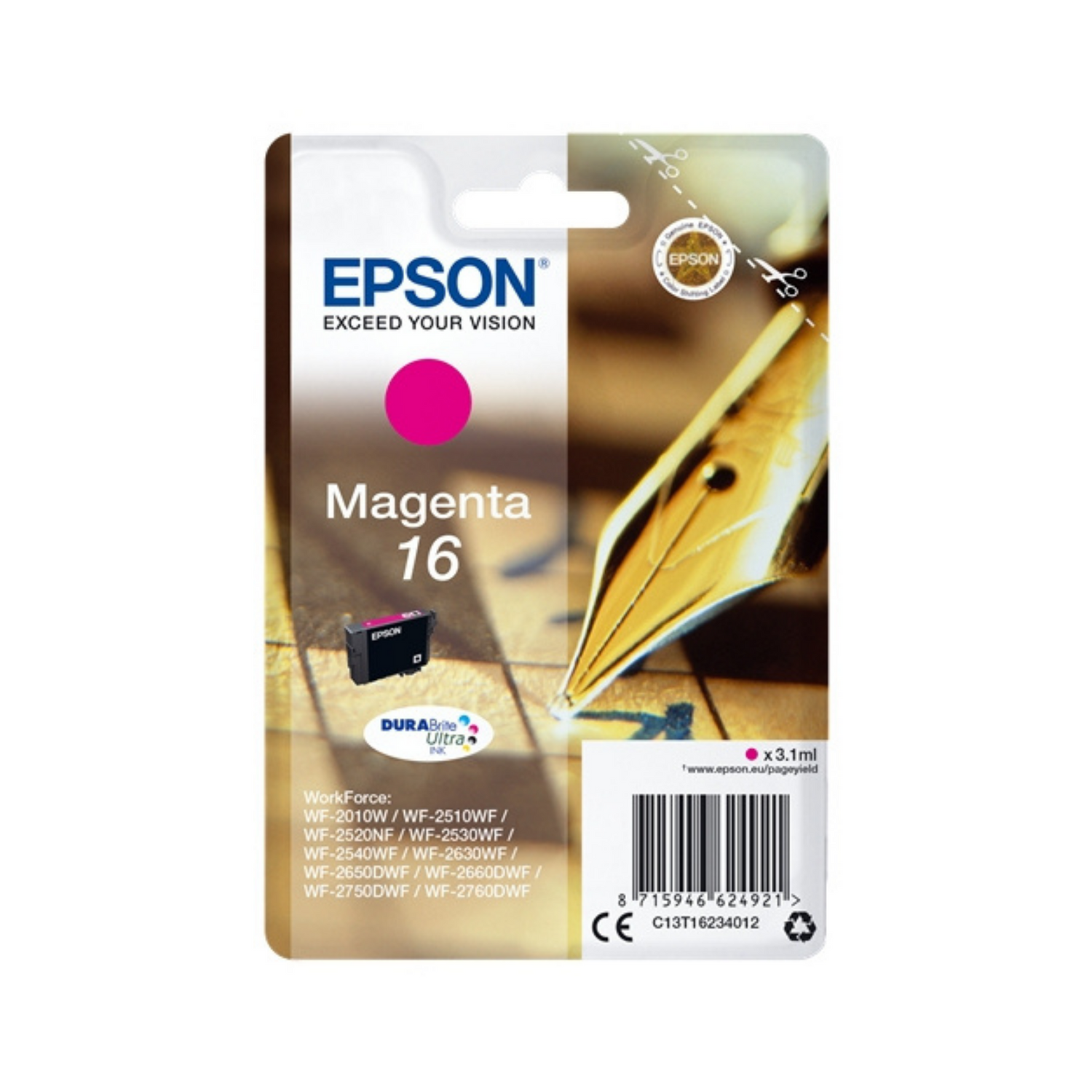 Epson 16 Magenta (T1623) - Cartouche d'encre d'origine