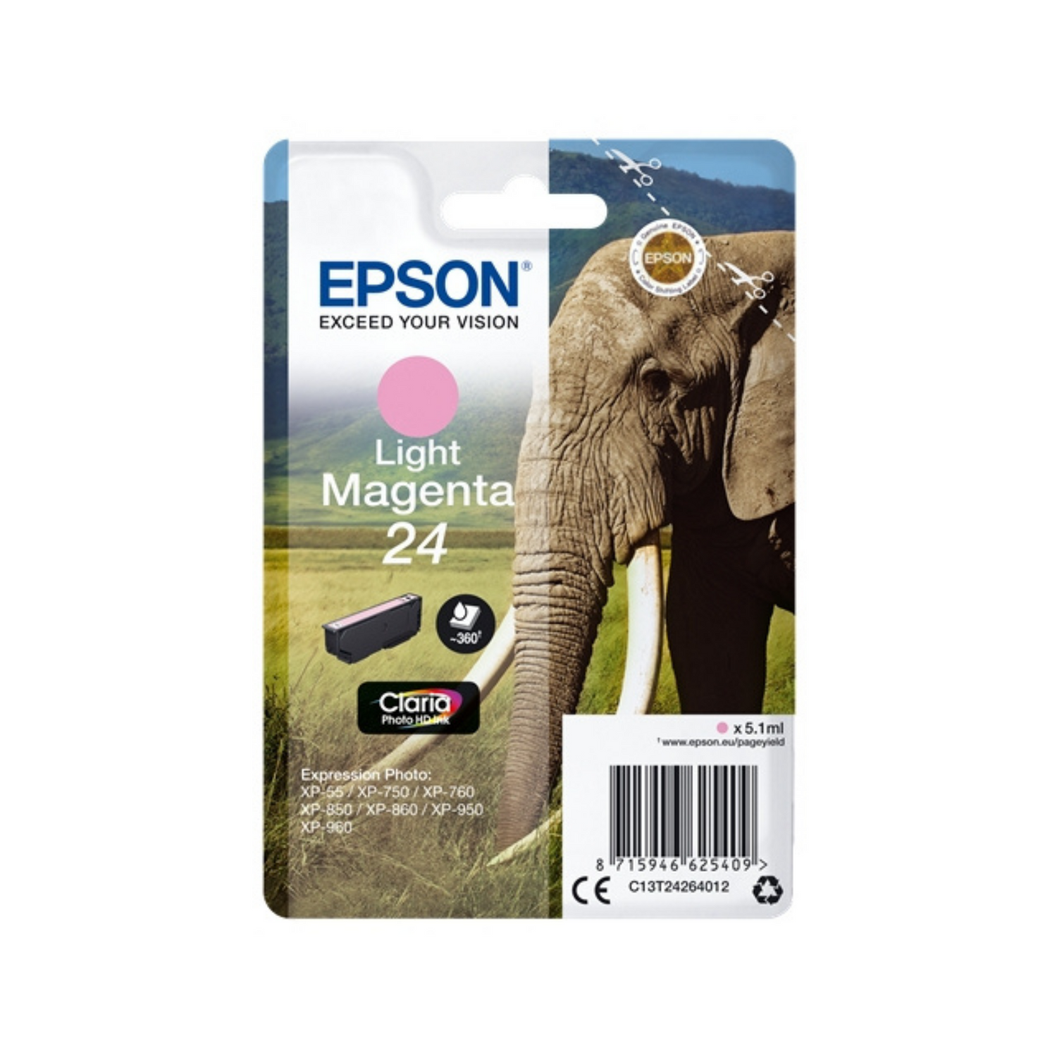 Epson 24 Magenta Clair (T2426) - Cartouche d'encre d'origine