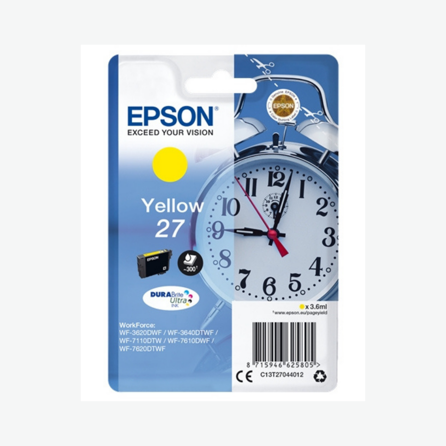 Epson 27 Jaune (T2704) - Cartouche d'encre d'origine