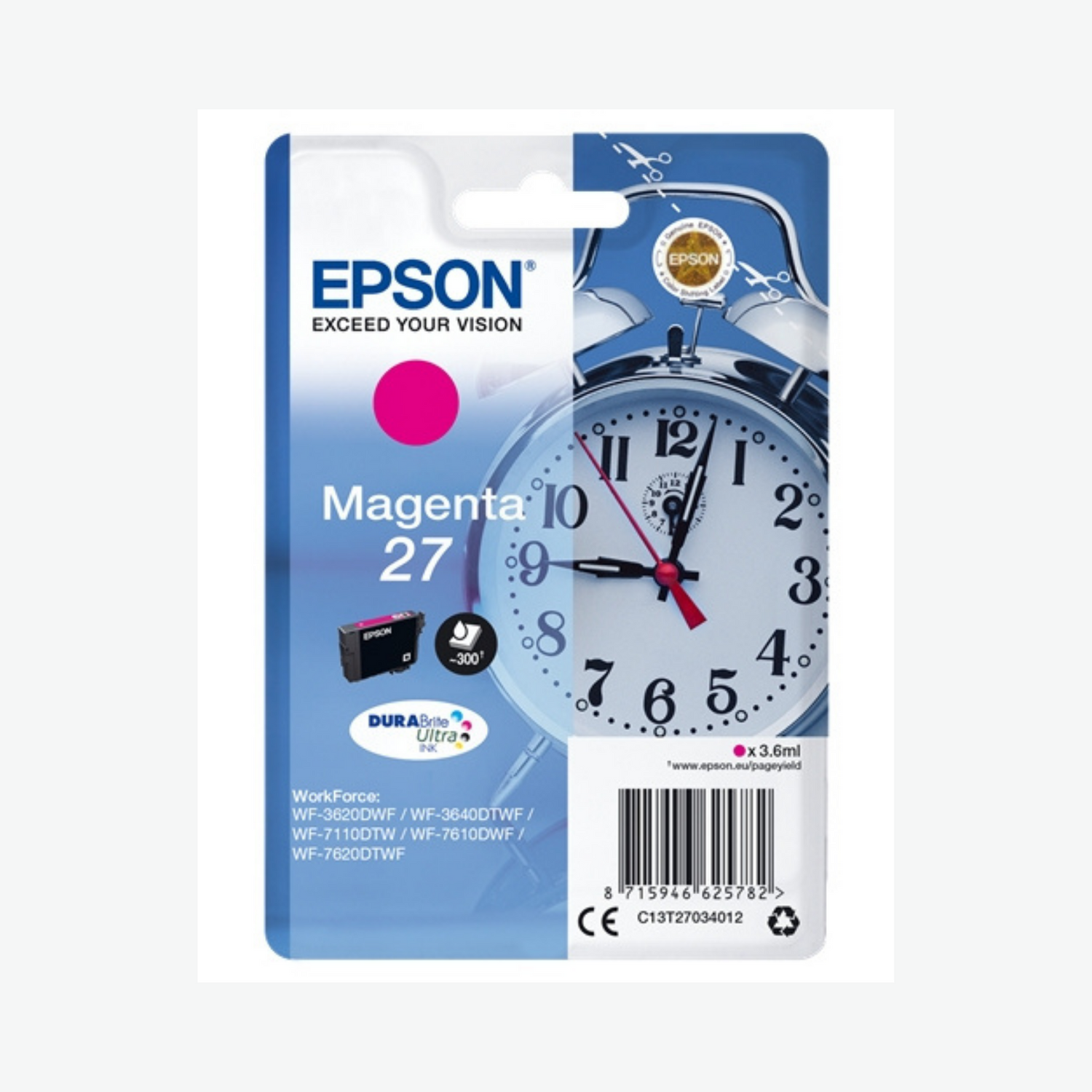 Epson 27 Magenta (T2703) - Cartouche d'encre d'origine