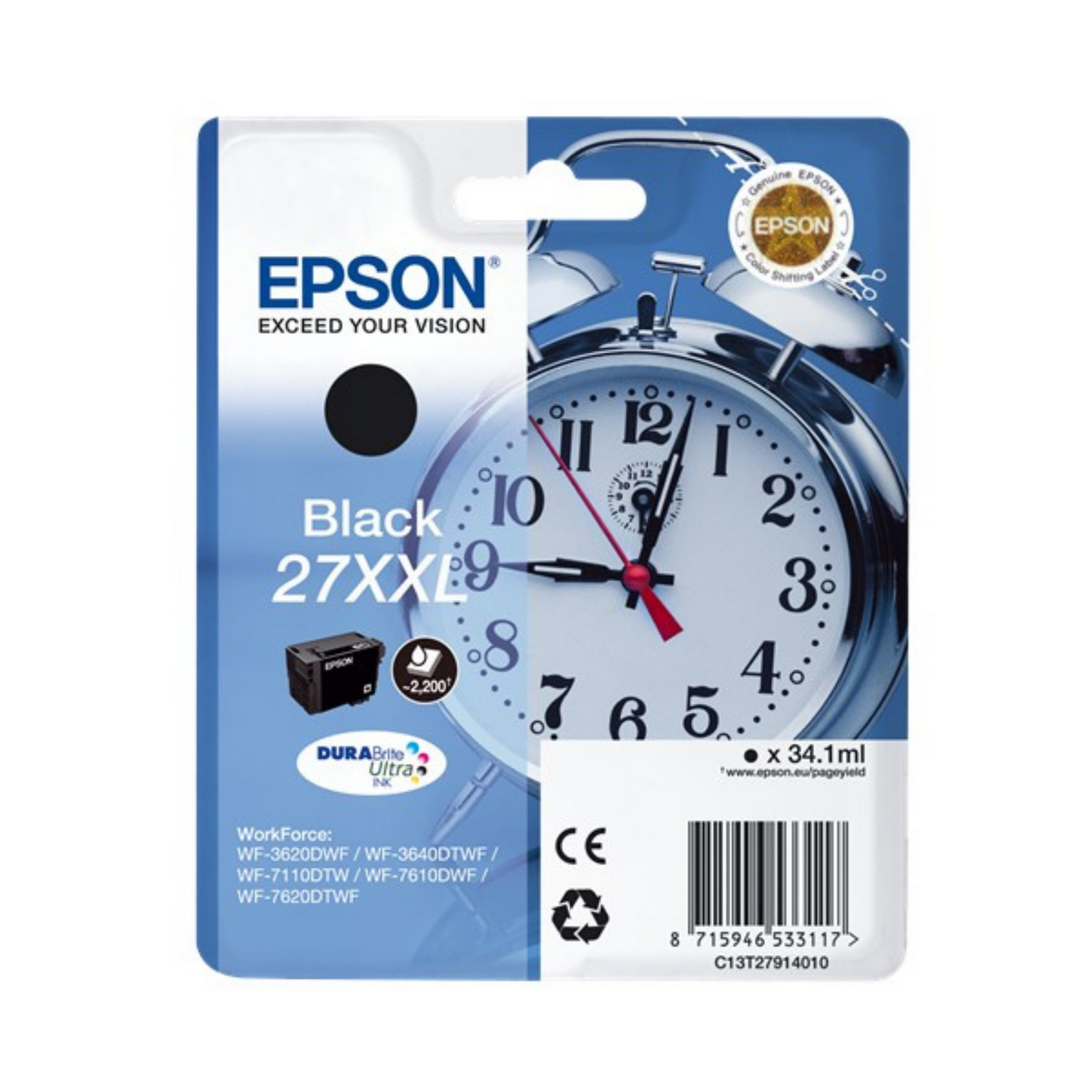 Epson 27 XXL Noir (T2791) - Cartouche d'encre d'origine