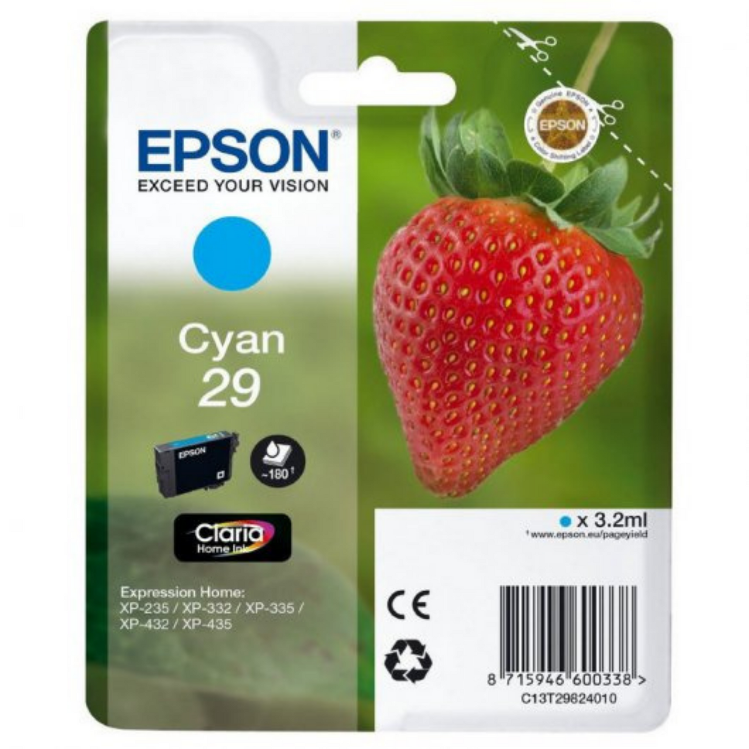 Epson 29 Cyan (T2982) - Cartouche d'encre d'origine