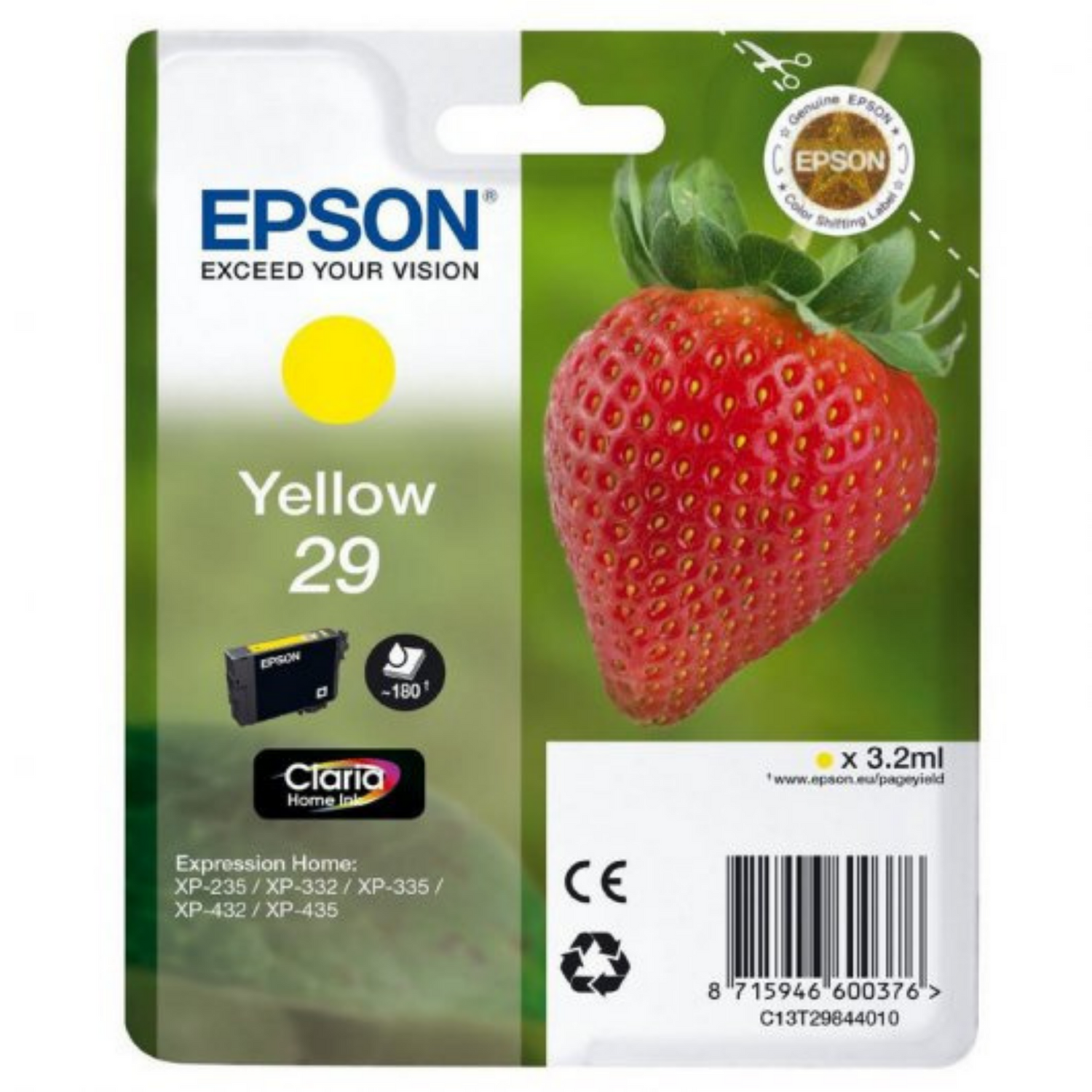Epson 29 Jaune (T2984) - Cartouche d'encre d'origine