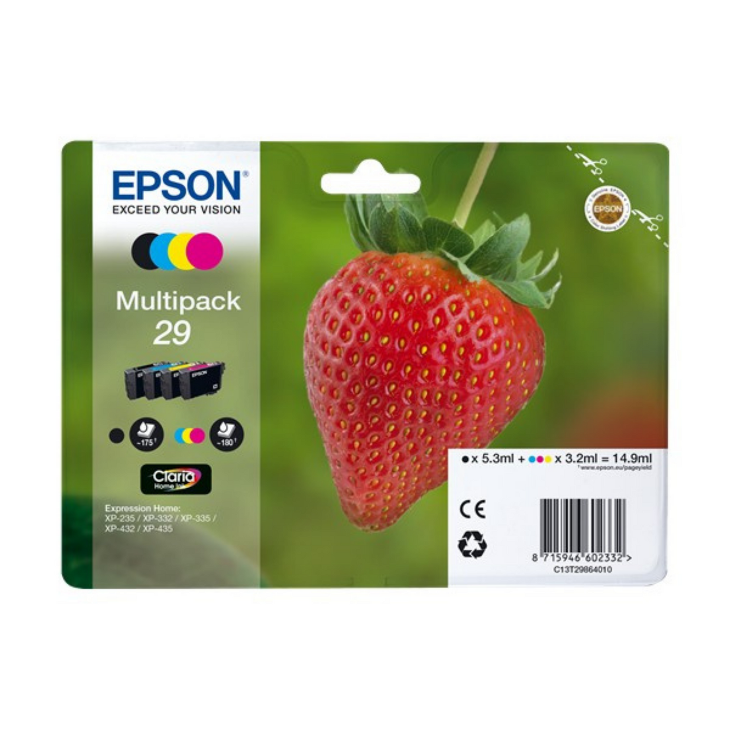Epson 29 Pack Noir + Couleur (T2986) - Cartouche d'encre d'origine