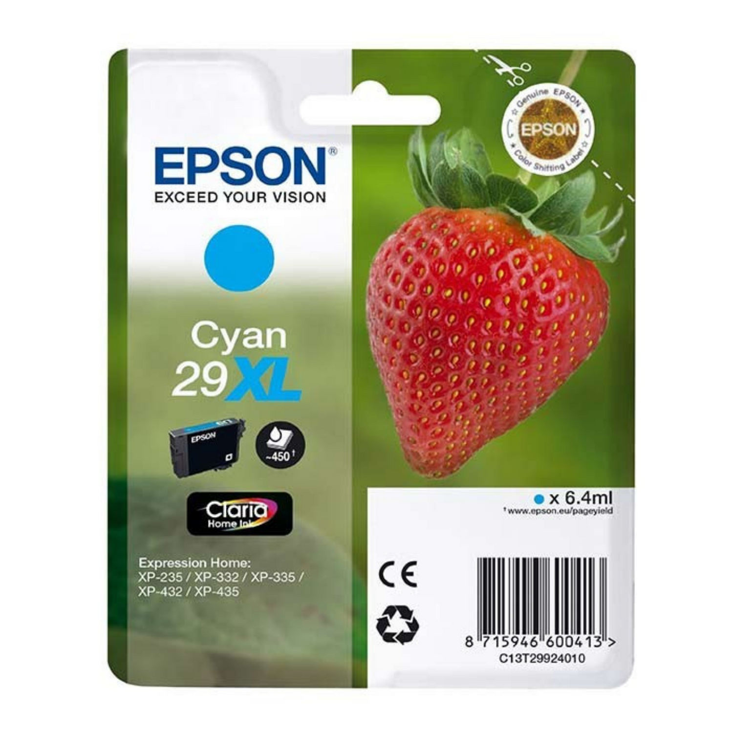 Epson 29 XL Cyan (T2992) - Cartouche d'encre d'origine