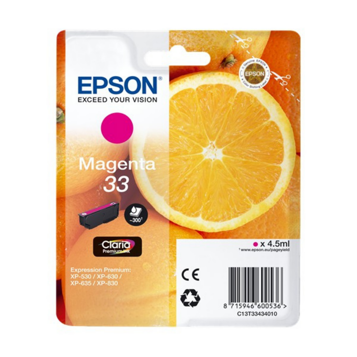 Epson 33 Magenta (T3343) - Cartouche d'encre d'origine