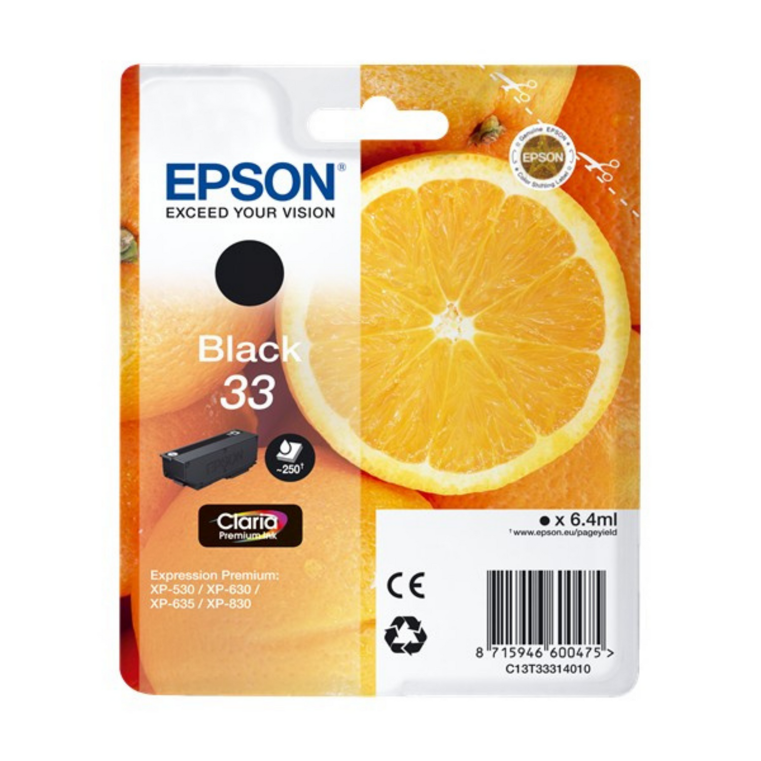Epson 33 Noir (T3331) - Cartouche d'encre d'origine