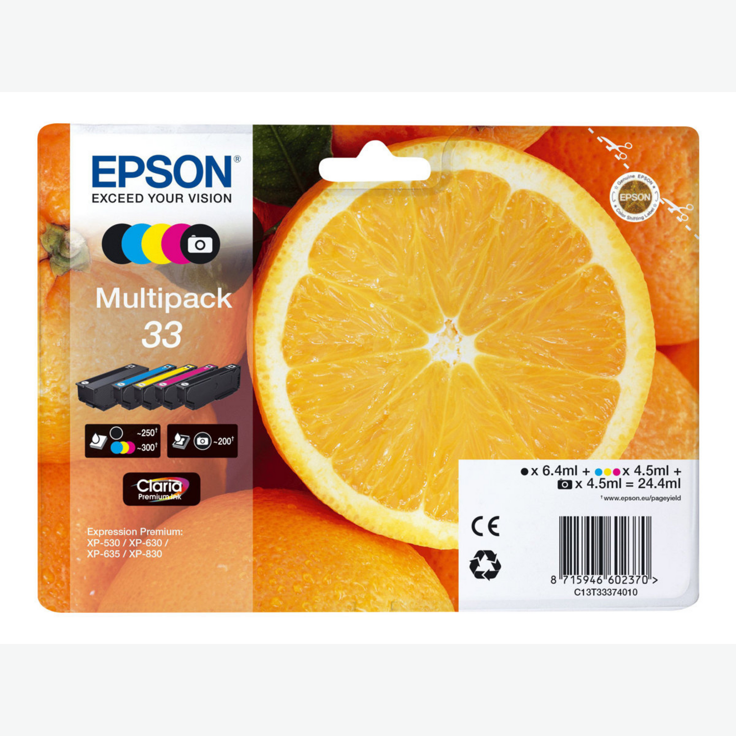 Epson 33 Pack Noir + Couleur (T3337) - Cartouche d'encre d'origine