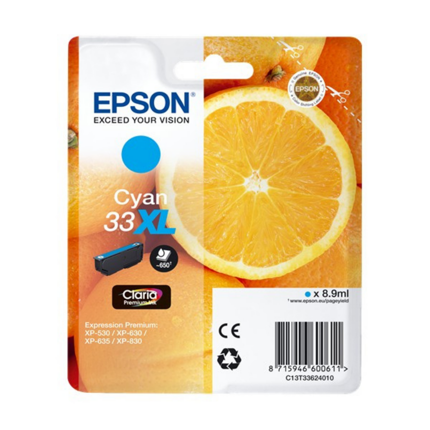 Epson 33 XL Cyan (T3362) - Cartouche d'encre d'origine