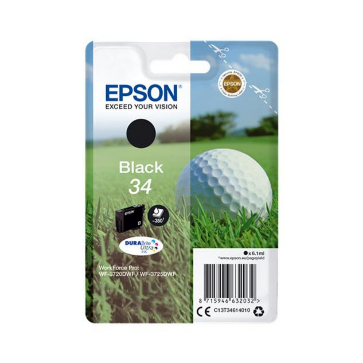 Epson 34 Noir (T3461) - Cartouche d'encre d'origine