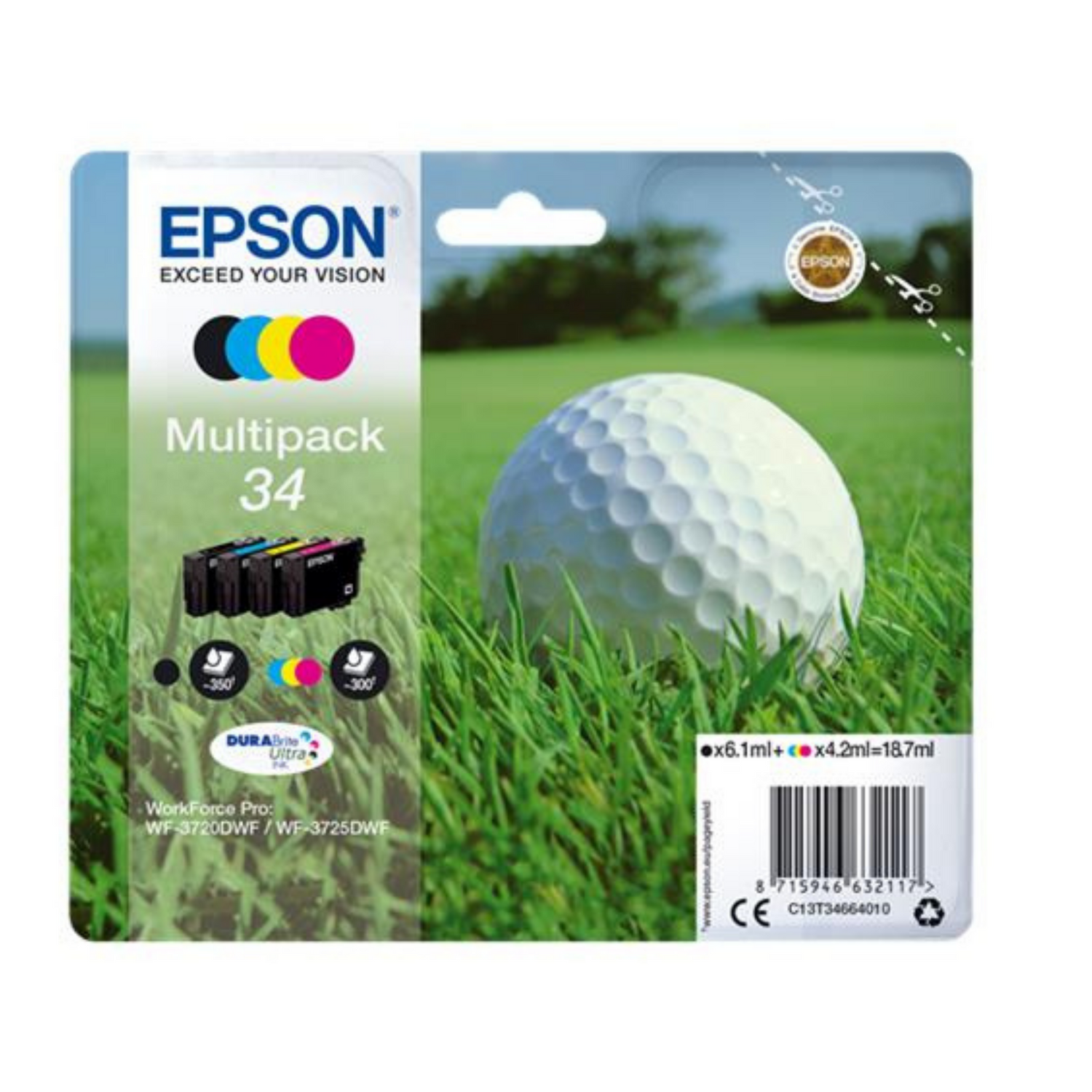 Epson 34 Pack Noir + Couleur (T3466) - Cartouche d'encre d'origine