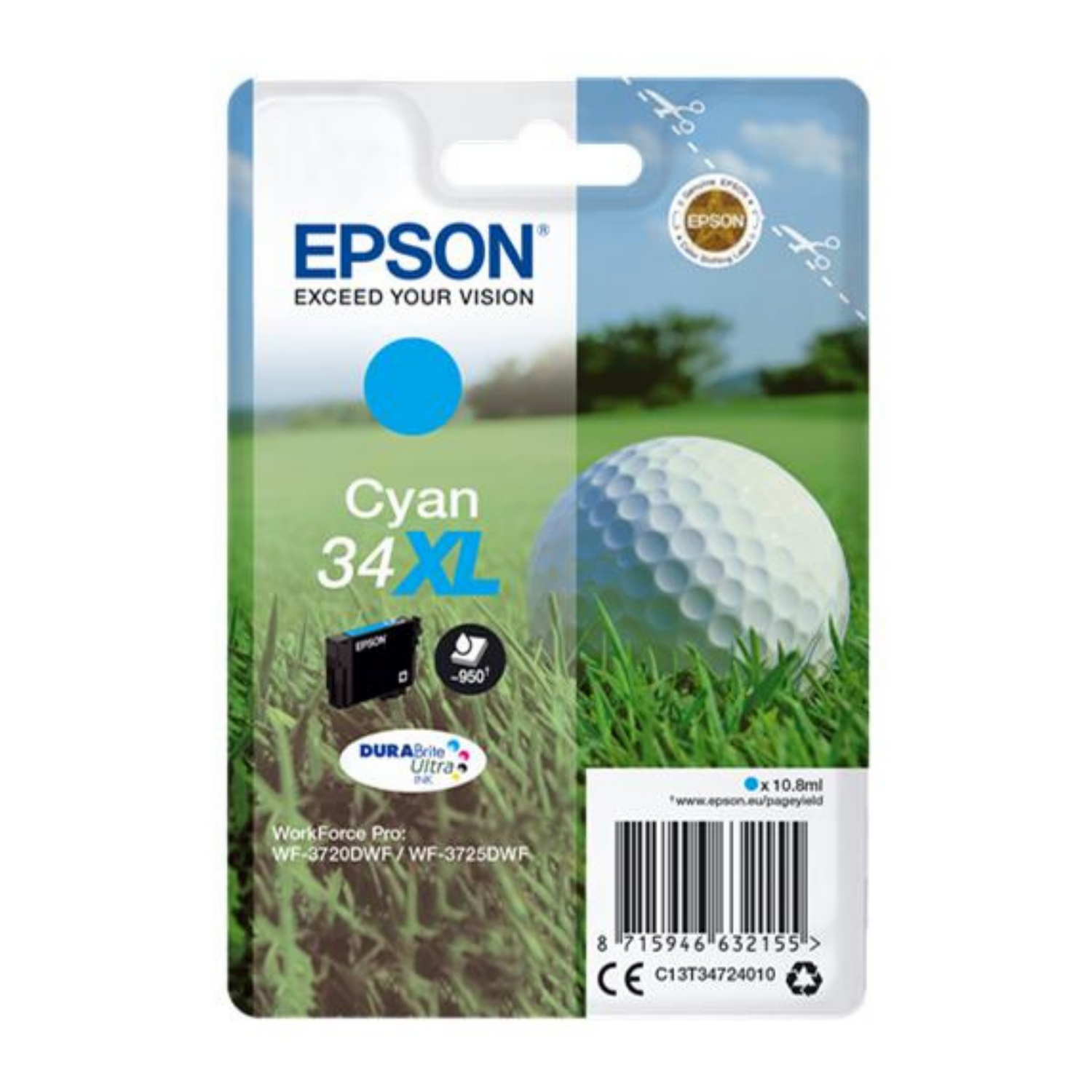Epson 34 XL Cyan (T3472) - Cartouche d'encre d'origine