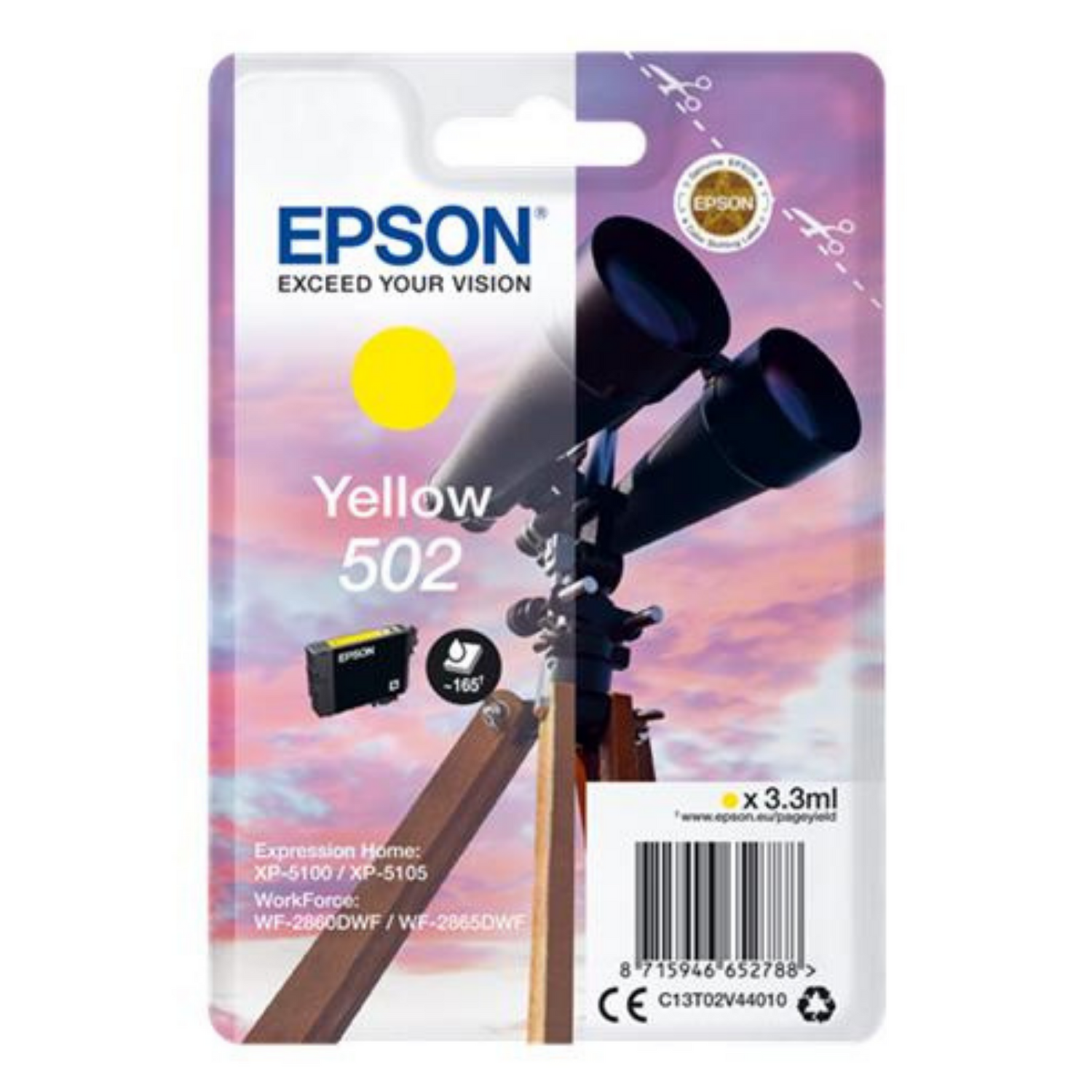Epson 502 Jaune - Cartouche d'encre d'origine