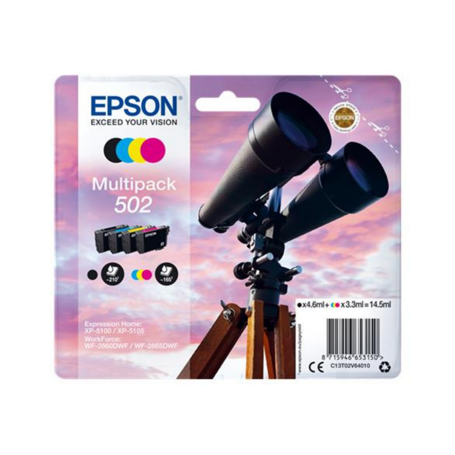 Epson 502 Noir + Couleur - Cartouche d'encre d'origine