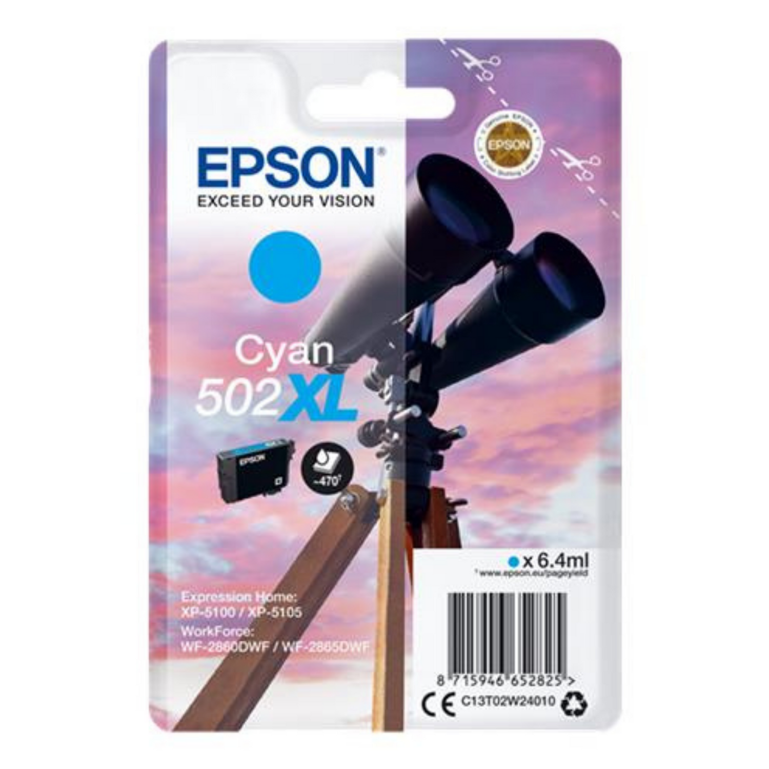 Epson 502 XL Cyan - Cartouche d'encre d'origine