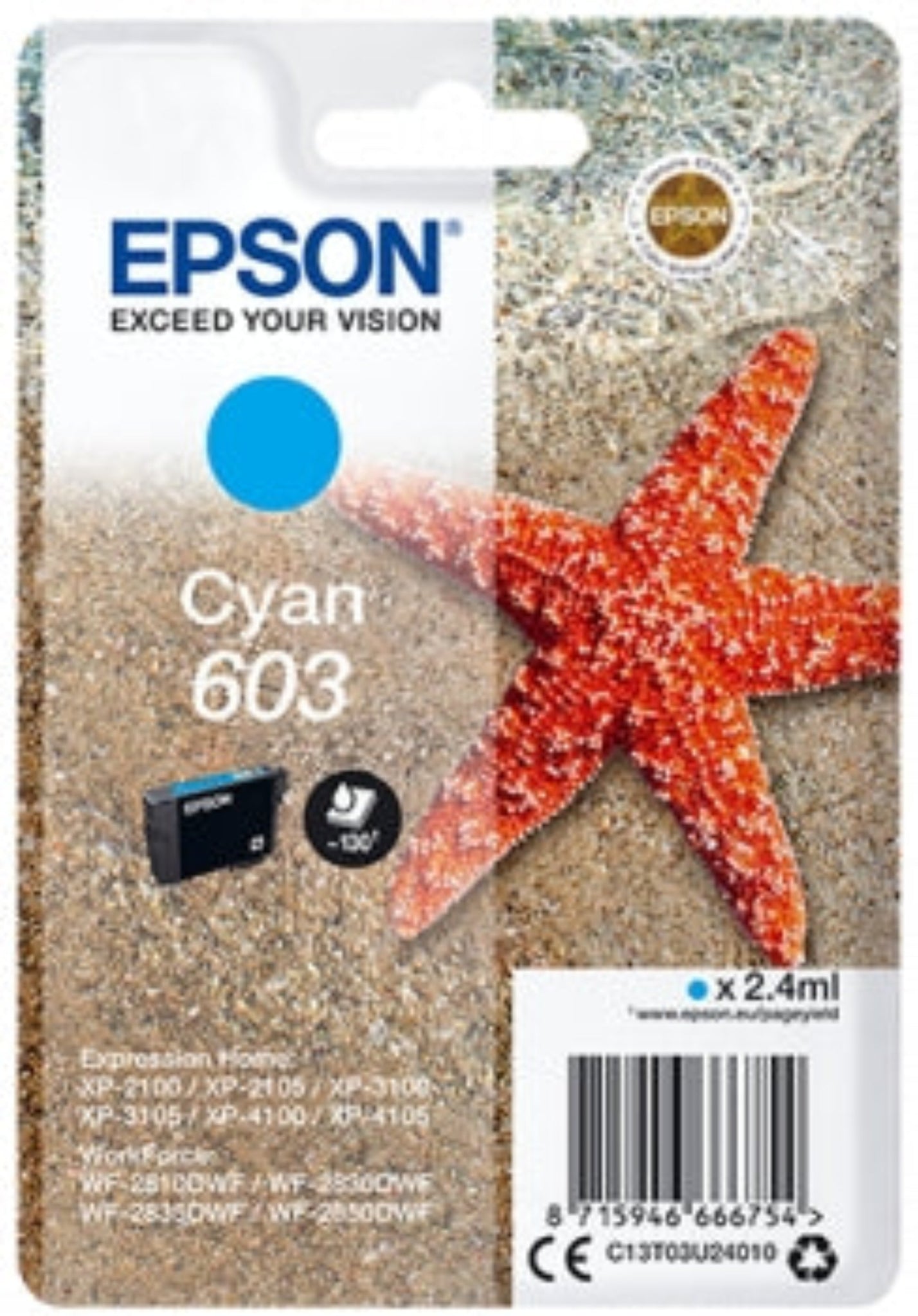 Epson 603 Cyan - Cartouche d'encre d'origine