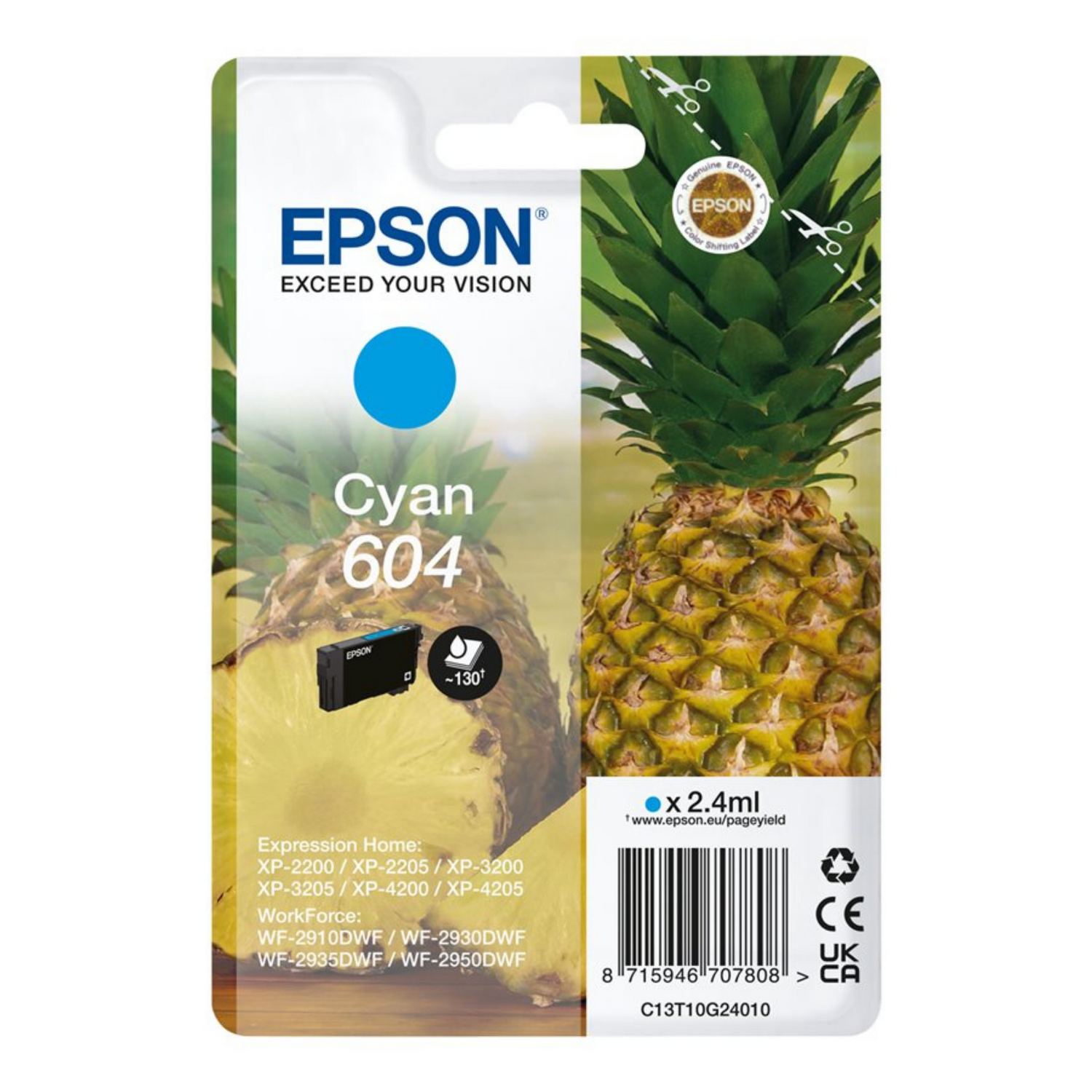 Epson 604 Cyan - Cartouche d'encre d'origine