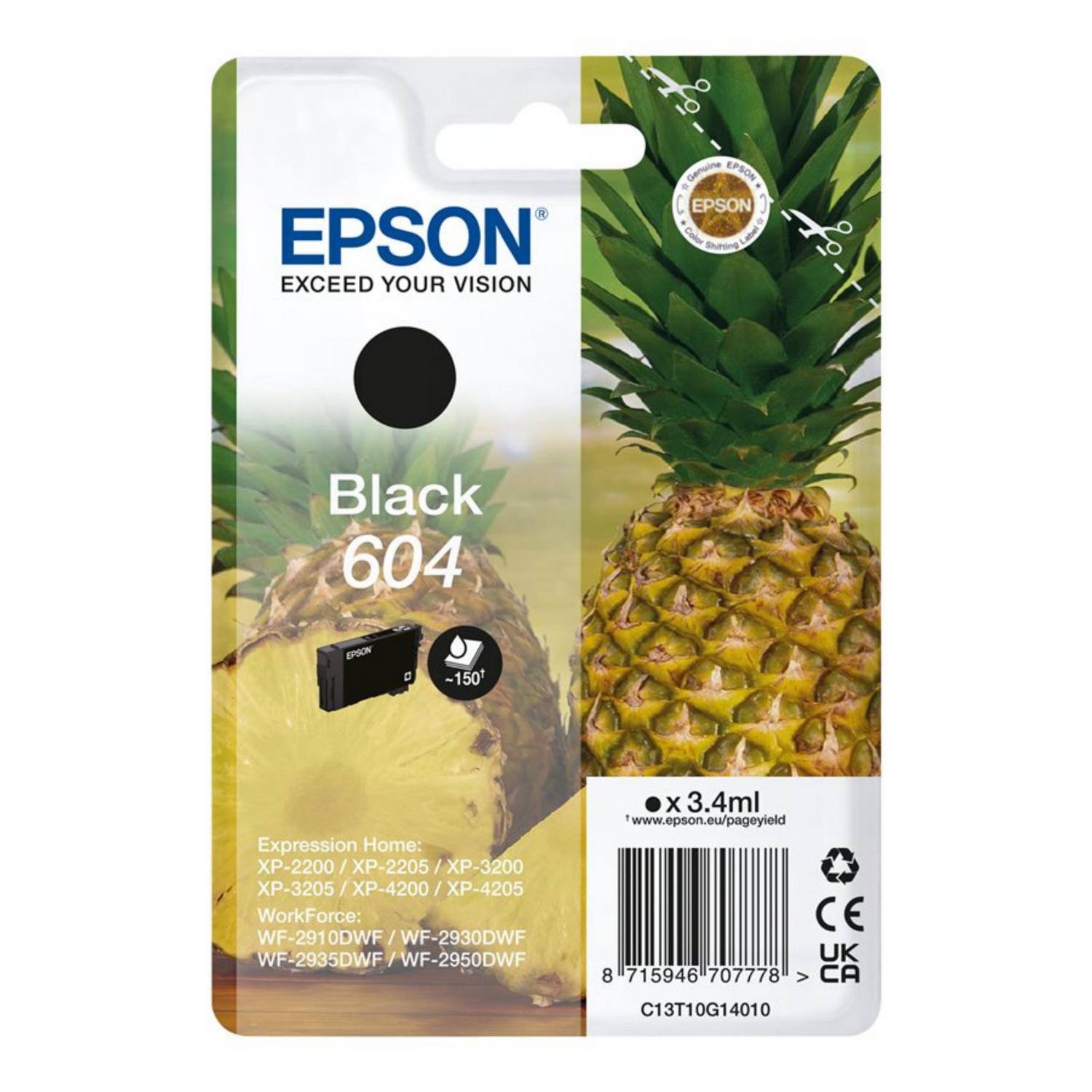 Epson 604 Noir - Cartouche d'encre d'origine