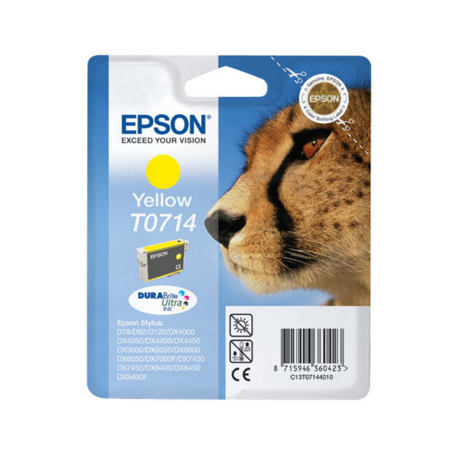 Epson T0714 Jaune - Cartouche d'encre d'origine