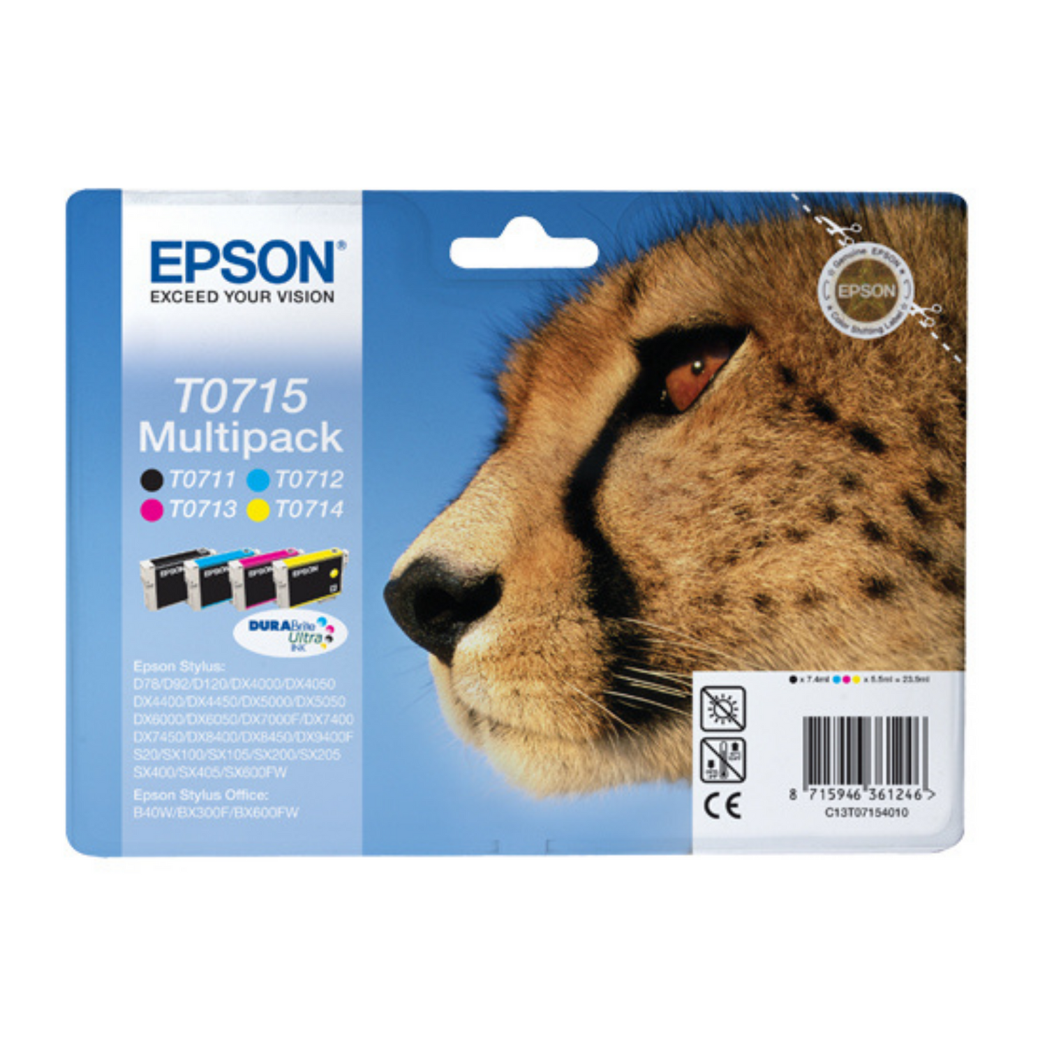 Epson T0715 Pack Noir + Couleur - Cartouche d'encre d'origine