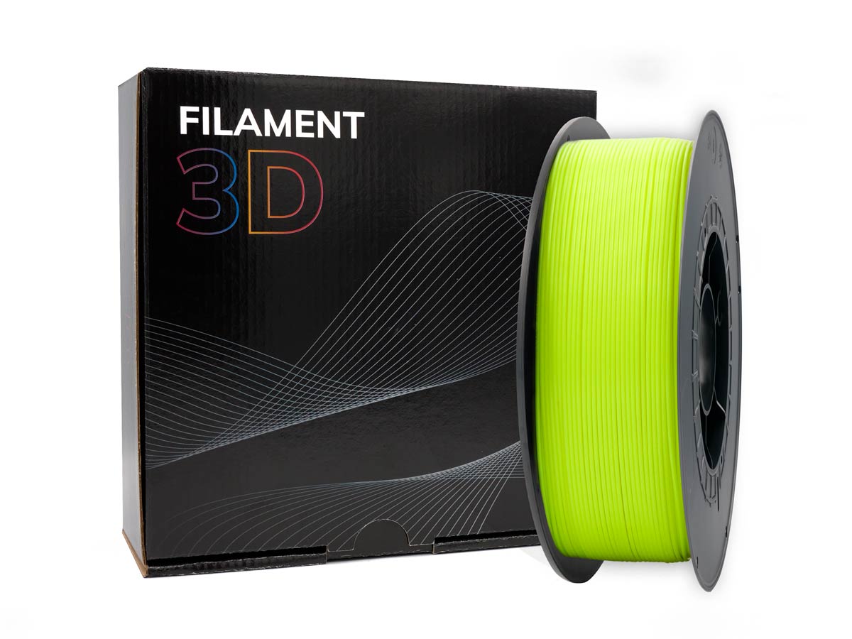 Filament 3D | Bobine 1kg - Diamètre 1,75mm - Jaune Fluo