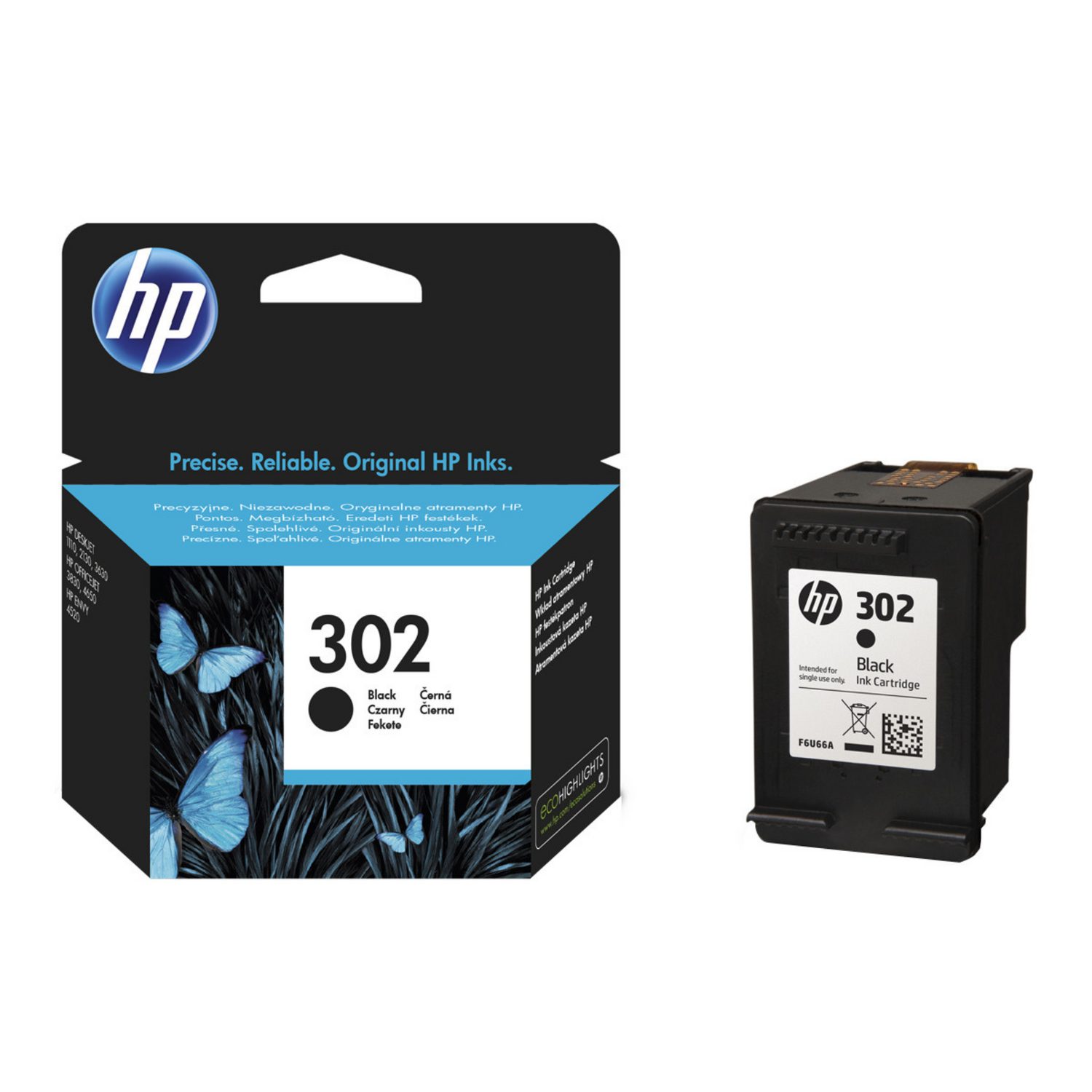 HP 302 Noir (F6U66AE) - Cartouche d'encre original