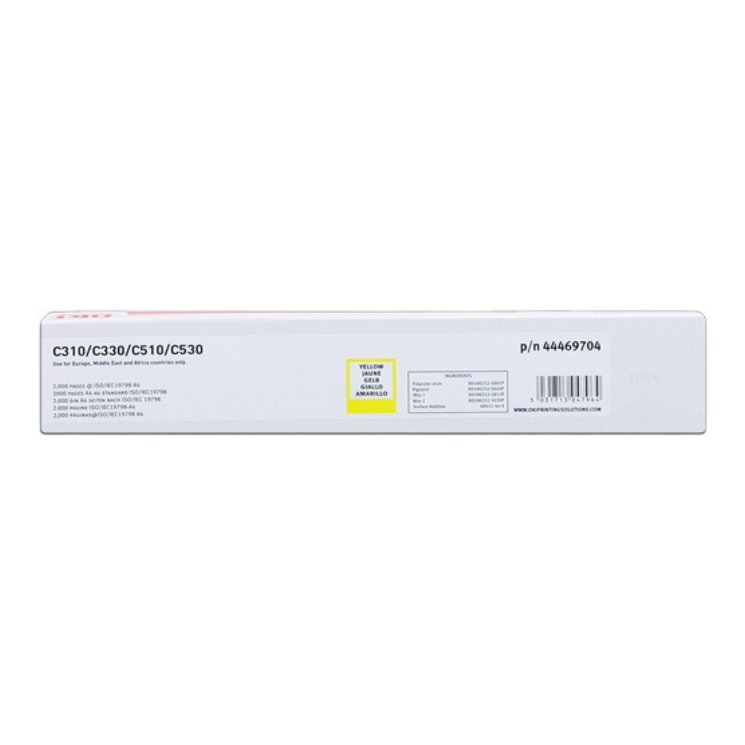 Toner Oki 44469704 Jaune C310 C510 MC361 – 2 000 pages